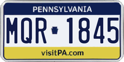 PA license plate MQR1845
