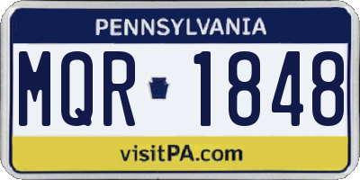 PA license plate MQR1848