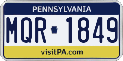 PA license plate MQR1849