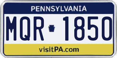 PA license plate MQR1850