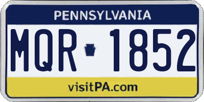 PA license plate MQR1852