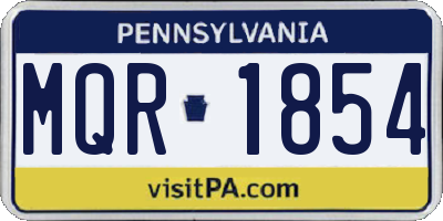 PA license plate MQR1854