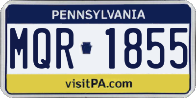 PA license plate MQR1855