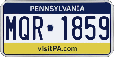 PA license plate MQR1859