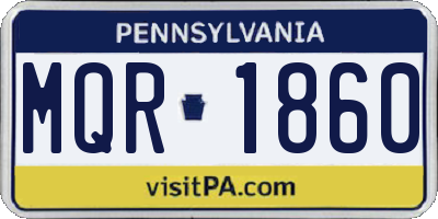 PA license plate MQR1860