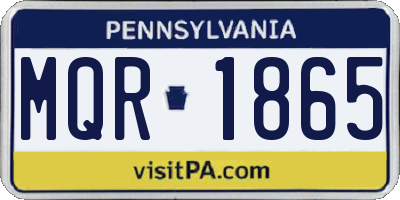 PA license plate MQR1865
