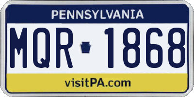 PA license plate MQR1868