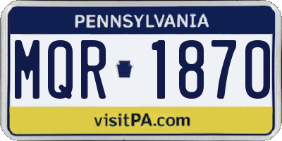PA license plate MQR1870