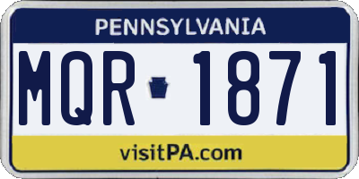 PA license plate MQR1871