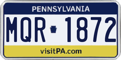 PA license plate MQR1872