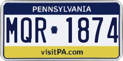 PA license plate MQR1874