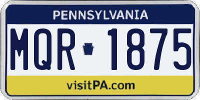 PA license plate MQR1875