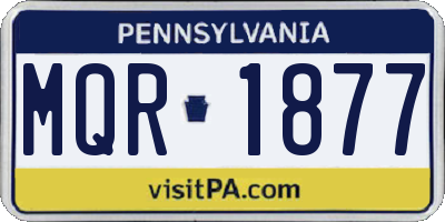 PA license plate MQR1877