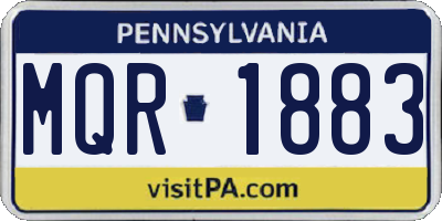 PA license plate MQR1883