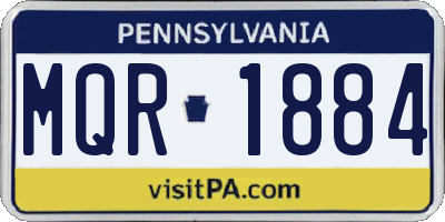 PA license plate MQR1884