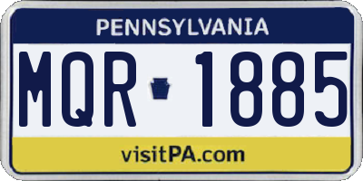 PA license plate MQR1885