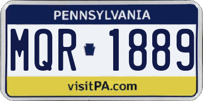 PA license plate MQR1889
