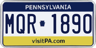 PA license plate MQR1890
