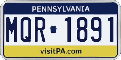 PA license plate MQR1891