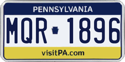 PA license plate MQR1896