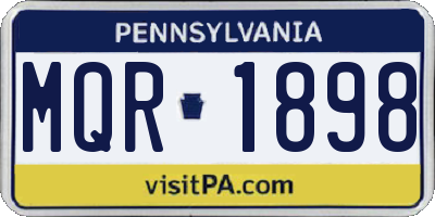 PA license plate MQR1898