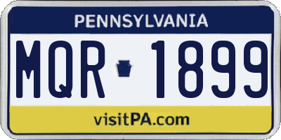PA license plate MQR1899