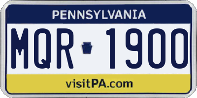 PA license plate MQR1900