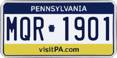 PA license plate MQR1901