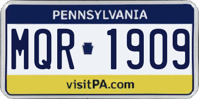 PA license plate MQR1909
