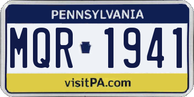 PA license plate MQR1941