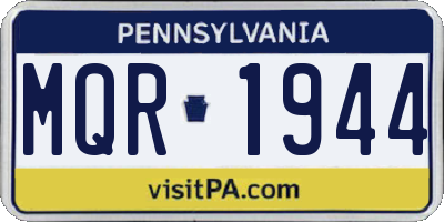 PA license plate MQR1944