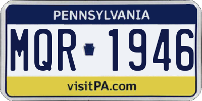 PA license plate MQR1946
