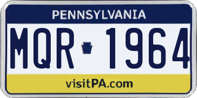 PA license plate MQR1964