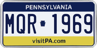 PA license plate MQR1969
