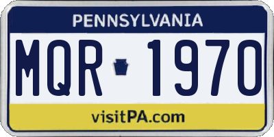 PA license plate MQR1970