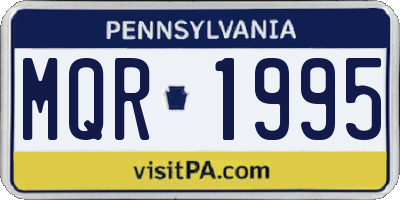 PA license plate MQR1995