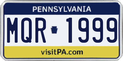 PA license plate MQR1999