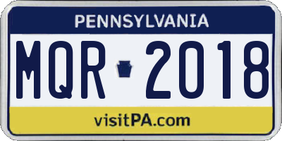 PA license plate MQR2018