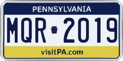 PA license plate MQR2019