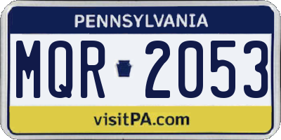 PA license plate MQR2053