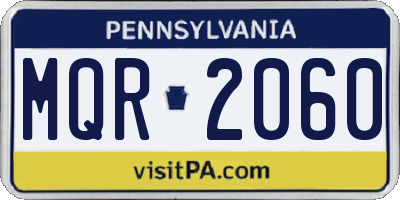PA license plate MQR2060