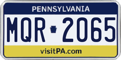 PA license plate MQR2065