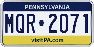PA license plate MQR2071