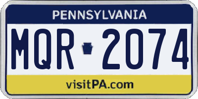 PA license plate MQR2074