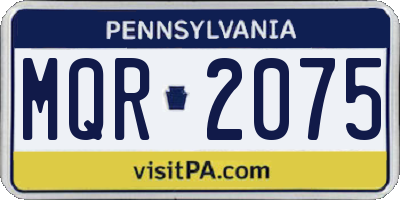PA license plate MQR2075