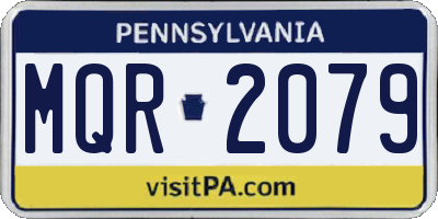 PA license plate MQR2079