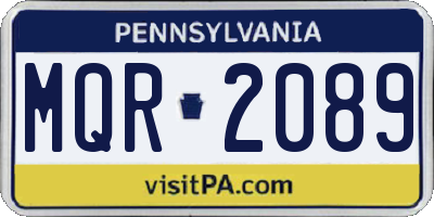 PA license plate MQR2089