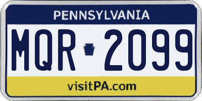 PA license plate MQR2099