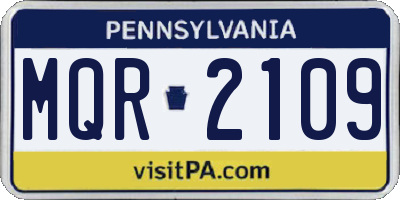 PA license plate MQR2109