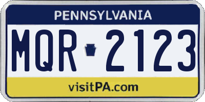 PA license plate MQR2123